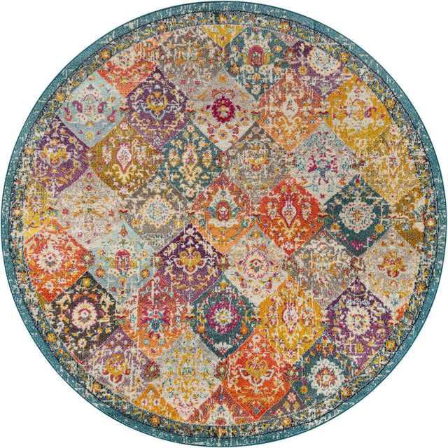 Multicolor 7' 10 x 7' 10 Penrose Round Area Rug