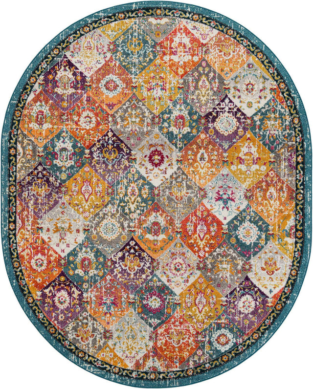 Multicolor 7' 10 x 10' Penrose Oval Area Rug