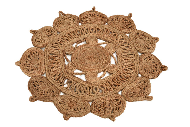 Natural 2' x 2' Braided Jute Round Area Rug 100% Jute Hand Braided Natural Eco-Friendly Boho Style Carpet for Living Rooms Dining Office Space Dorms for Sale at Rug Engine