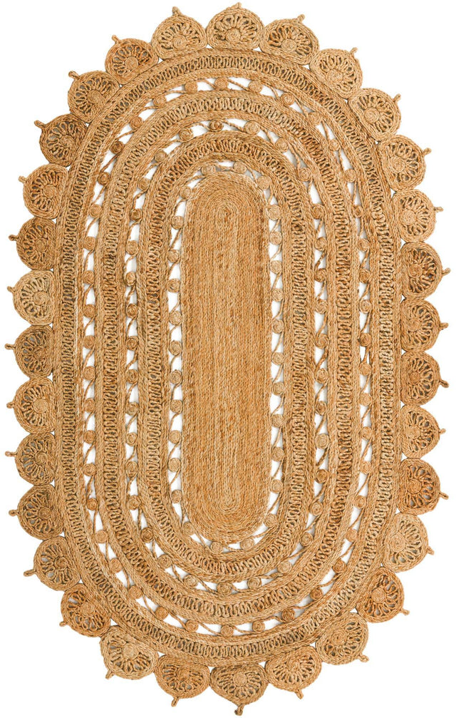 Natural 5' 1 x 8' Braided Jute Oval Area Rug 100% Jute Hand Braided Natural Eco-Friendly Boho Style Carpet for Living Rooms Dining Office Space Dorms for Sale at Rug Engine