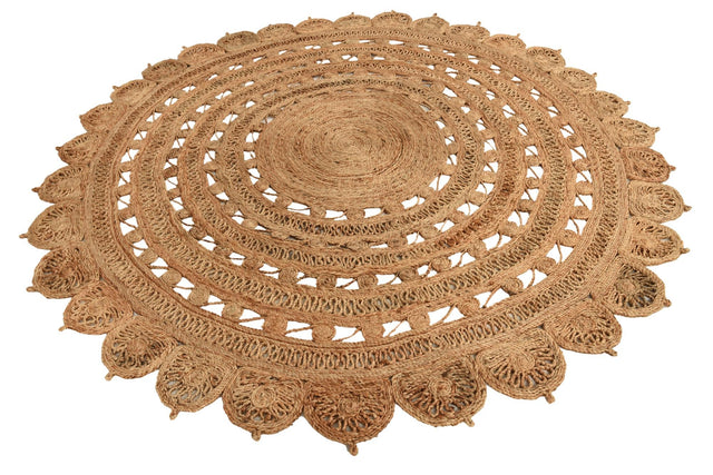 Natural 7' 10 x 7' 10 Braided Jute Round Area Rug 100% Jute Hand Braided Natural Eco-Friendly Boho Style Carpet for Living Rooms Dining Office Space Dorms for Sale at Rug Engine