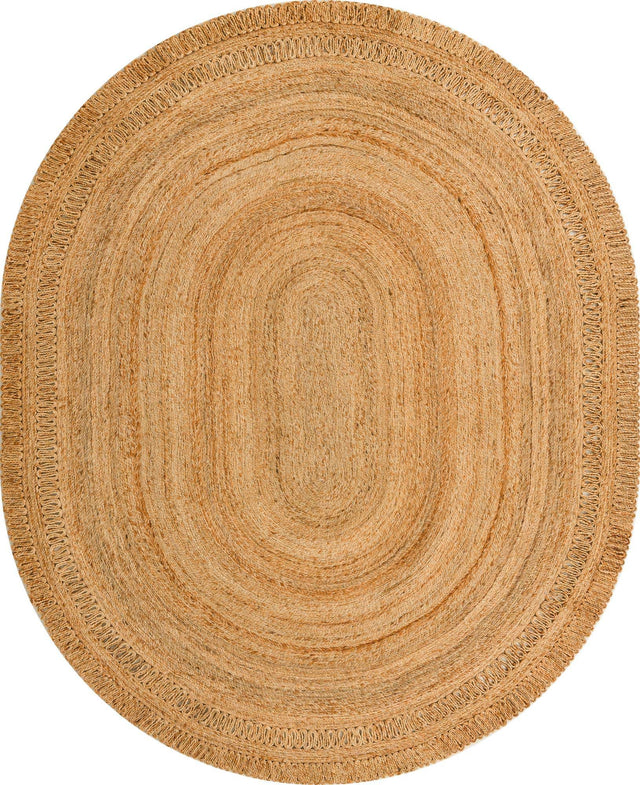 Natural 7' 10 x 10' Braided Jute Oval Area Rug 100% Jute Hand Braided Natural Eco-Friendly Boho Style Carpet for Living Rooms Dining Office Space Dorms for Sale at Rug Engine