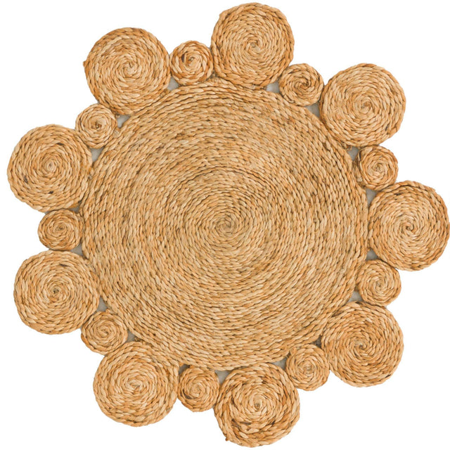 Natural 2' x 2' Braided Jute Round Area Rug 100% Jute Hand Braided Natural Eco-Friendly Boho Style Carpet for Living Rooms Dining Office Space Dorms for Sale at Rug Engine