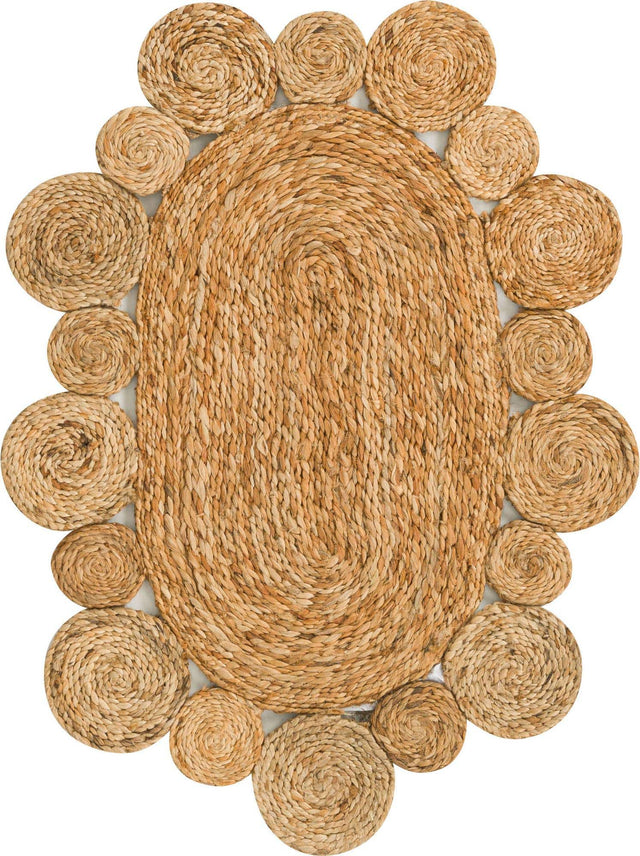 Natural 2' x 3' 1 Braided Jute Oval Area Rug 100% Jute Hand Braided Natural Eco-Friendly Boho Style Carpet for Living Rooms Dining Office Space Dorms for Sale at Rug Engine