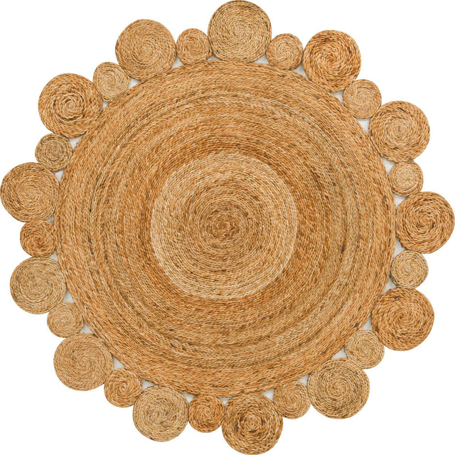 Natural 4' 1 x 4' 1 Braided Jute Round Area Rug 100% Jute Hand Braided Natural Eco-Friendly Boho Style Carpet for Living Rooms Dining Office Space Dorms for Sale at Rug Engine