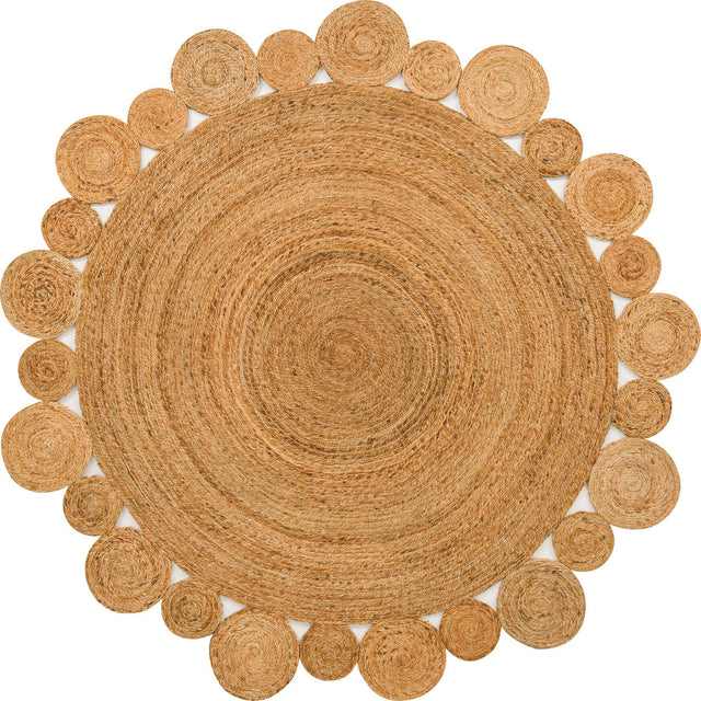 Natural 7' 10 x 7' 10 Braided Jute Round Area Rug 100% Jute Hand Braided Natural Eco-Friendly Boho Style Carpet for Living Rooms Dining Office Space Dorms for Sale at Rug Engine