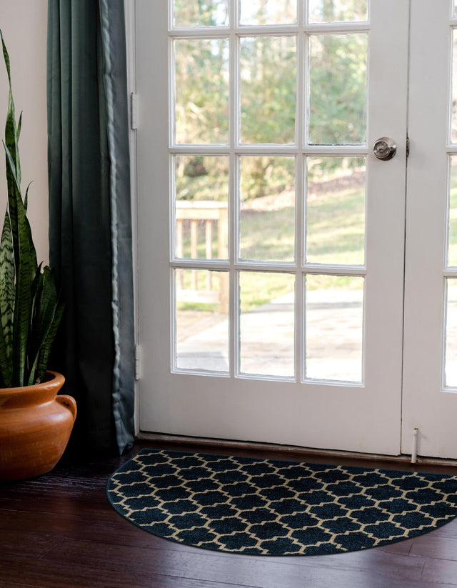 Dark Blue 2' 2 x 3' 7 Trellis Hearth Area Rug