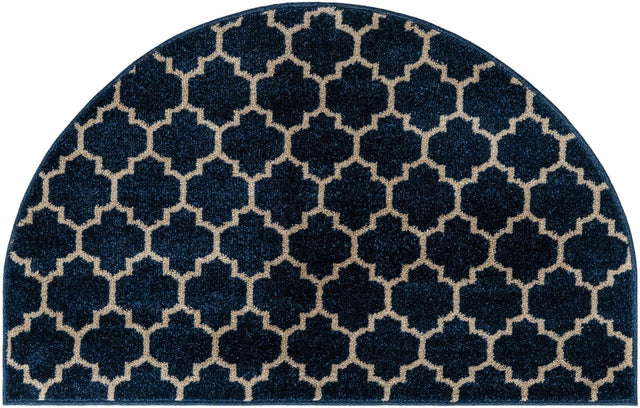 Dark Blue 2' 7 x 4' 1 Trellis Hearth Area Rug