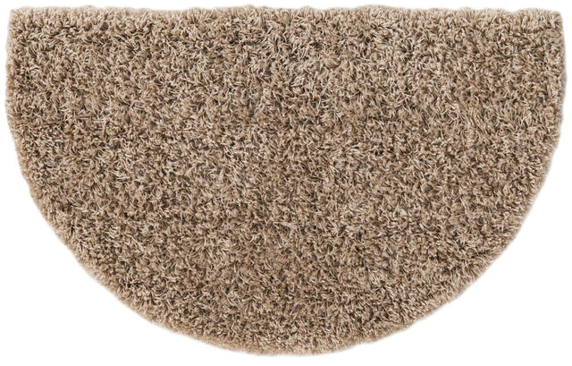 Taupe 2' 2 x 3' 7 Solid Shag Hearth Half-Round Semicircle Area Rug Thick Soft Touch Fluffy & Plush Shaggy Pile Durable Minimalist Carpet for Classic Interior Design for Sale at Rug Engine