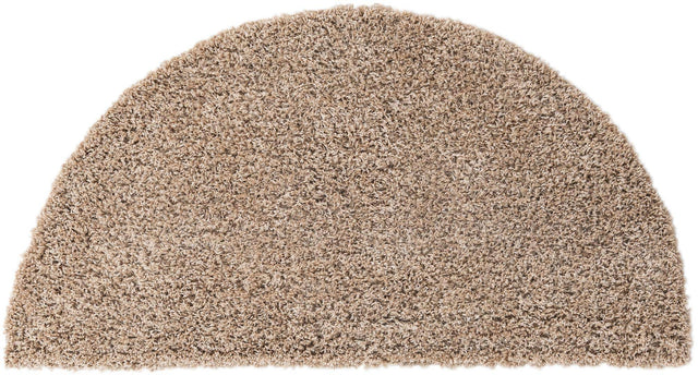 Taupe 3' 1 x 6' 1 Solid Shag Hearth Half-Round Semicircle Area Rug Thick Soft Touch Fluffy & Plush Shaggy Pile Durable Minimalist Carpet for Classic Interior Design for Sale at Rug Engine
