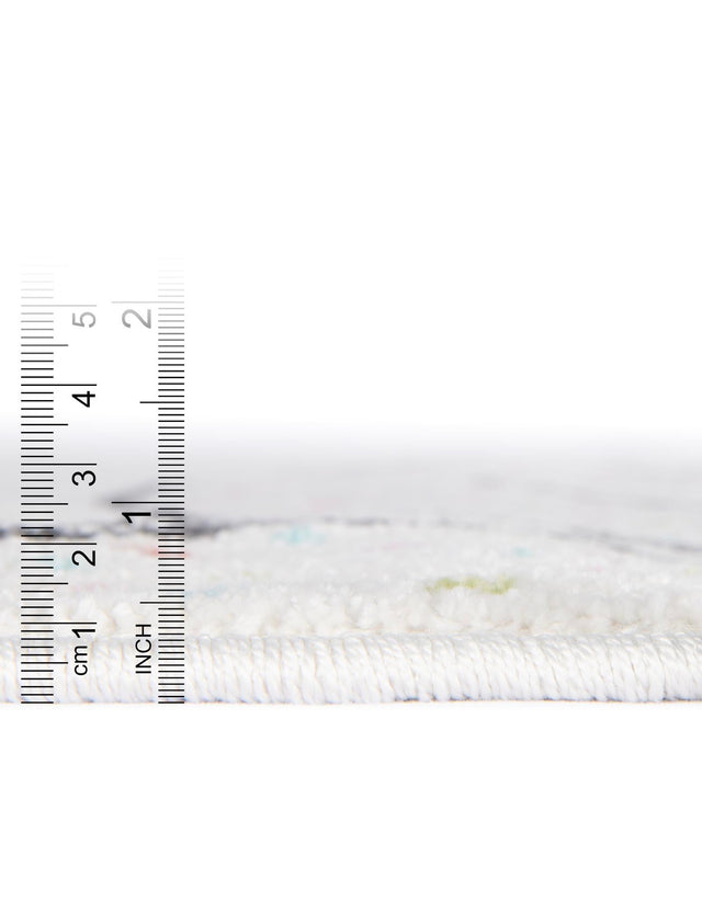 Gray 3' 3 x 3' 3 Whimsy Kids Round Area Rug for Baby Nursery, Toddler Playroom, Bedrooms