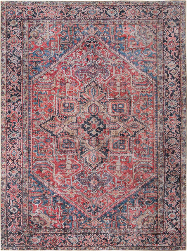 Washable Red 9' 5 x 13' 1 Timeless Rectangle Area Rug Easy to Clean Stain Resistant & Durable Traditional Classic Vintage Design Carpet for Sale at Rug Engine
