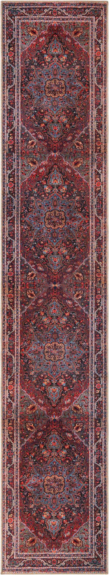 Washable Burgundy 2' 6 x 13' 1 Timeless Runner Area Rug Easy to Clean Stain Resistant & Durable Traditional Classic Vintage Design Carpet for Sale at Rug Engine