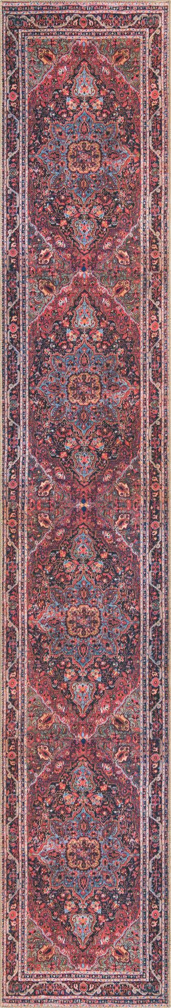Washable Burgundy 2' 6 x 14' 1 Timeless Runner Area Rug Easy to Clean Stain Resistant & Durable Traditional Classic Vintage Design Carpet for Sale at Rug Engine