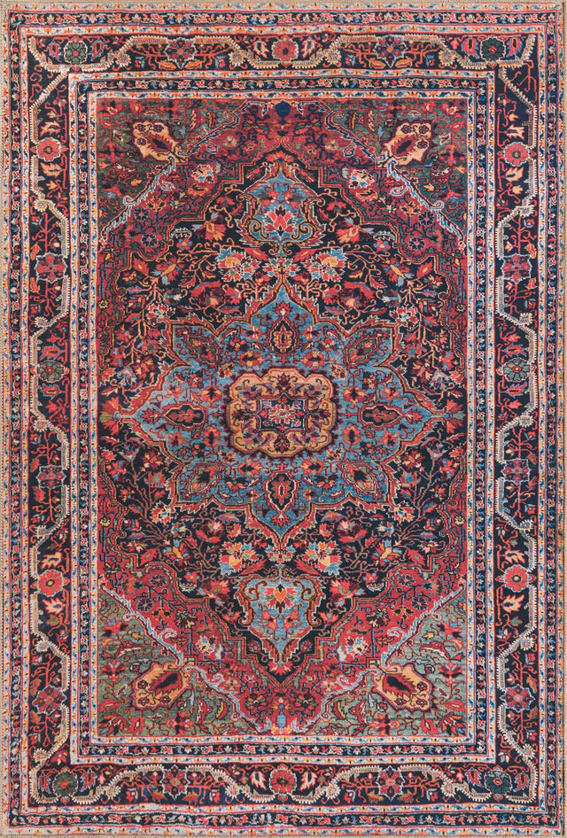 Washable Burgundy 6' 1 x 9' Timeless Rectangle Area Rug Easy to Clean Stain Resistant & Durable Traditional Classic Vintage Design Carpet for Sale at Rug Engine