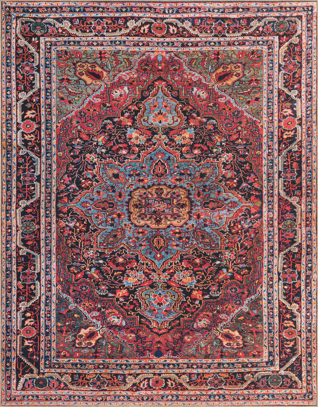 Washable Burgundy 7' 10 x 10' Timeless Rectangle Area Rug Easy to Clean Stain Resistant & Durable Traditional Classic Vintage Design Carpet for Sale at Rug Engine