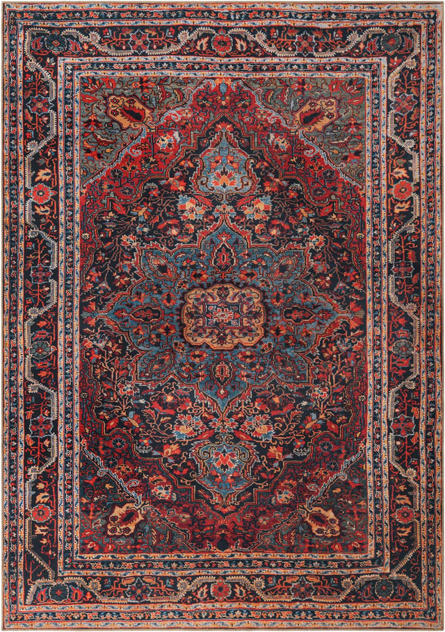 Washable Burgundy 7' 10 x 11' Timeless Rectangle Area Rug Easy to Clean Stain Resistant & Durable Traditional Classic Vintage Design Carpet for Sale at Rug Engine