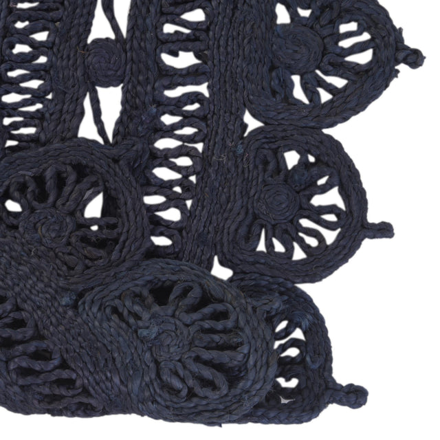 Navy Blue 5' 1 x 5' 1 Braided Jute Round Rug