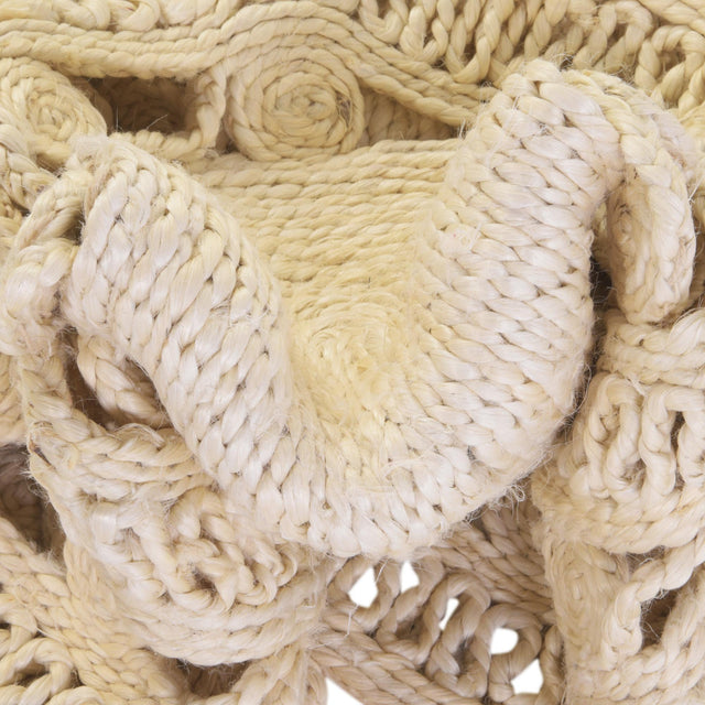 Ivory 3' 1 x 3' 1 Braided Jute Round Area Rug 100% Jute Hand Braided Natural Eco-Friendly Boho Style Carpet for Living Rooms Dining Office Space Dorms for Sale at Rug Engine
