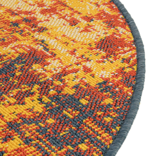 Multicolor 7' 1 x 7' 1 Outdoor Coastal Round Area Rug Weather Resistant for Patio, Deck, Terrace, Balcony, Porch 100% Polypropylene Coastal Decor Carpet for Sale at Rug Engine