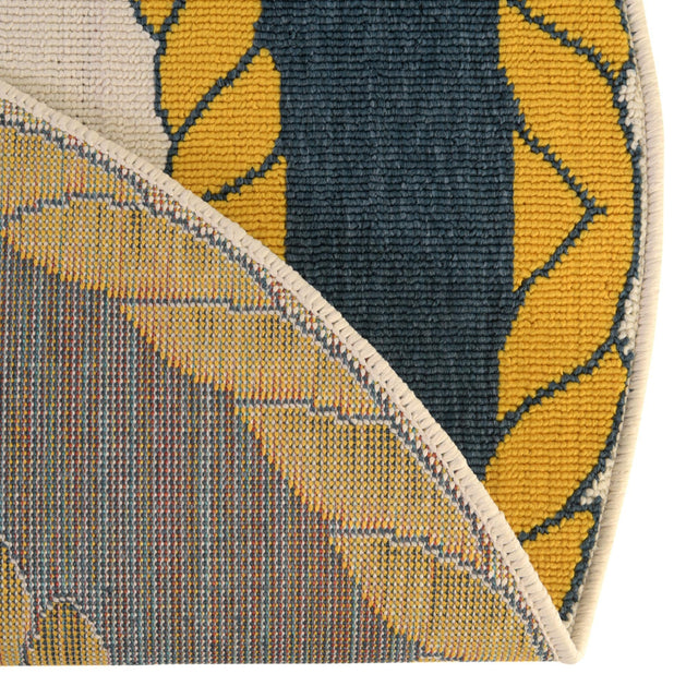 Ivory 7' 1 x 7' 1 Outdoor Coastal Round Area Rug Weather Resistant for Patio, Deck, Terrace, Balcony, Porch 100% Polypropylene Coastal Decor Carpet for Sale at Rug Engine