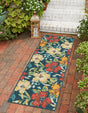 Multicolor 2' x 8' Outdoor Coastal Runner Area Rug Weather Resistant for Patio, Deck, Terrace, Balcony, Porch