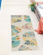 Multicolor 2' x 8' Outdoor Coastal Runner Area Rug Weather Resistant for Patio, Deck, Terrace, Balcony, Porch