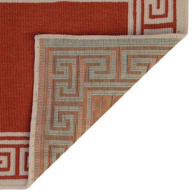 Rust Red 7' 10 x 7' 10 Outdoor Coastal Square Area Rug Weather Resistant for Patio, Deck, Terrace, Balcony, Porch 100% Polypropylene Coastal Decor Carpet for Sale at Rug Engine