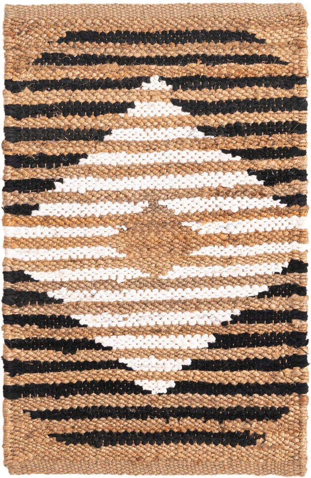 Natural Black 2' 2 x 3' 1 Chindi Jute Rectangle Area Rug Interior Design Home Decor Carpet Mat for Sale at Rug Engine