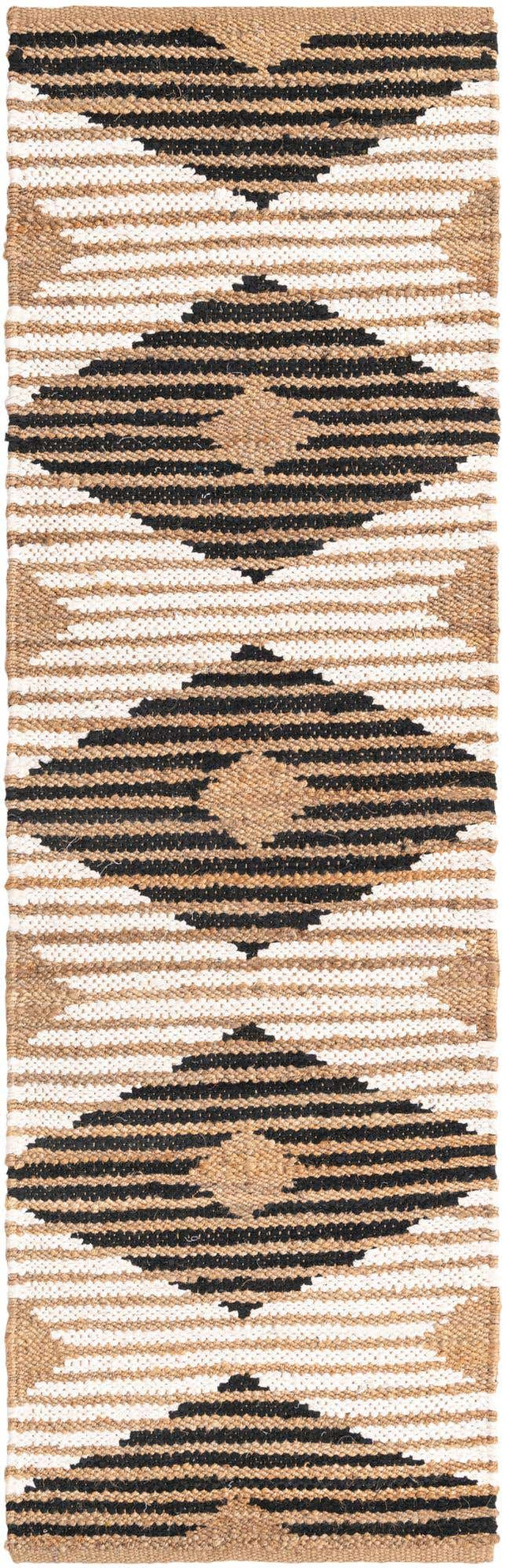 Natural Black 2' 7 x 8' Chindi Jute Runner Area Rug Interior Design Home Decor Carpet Mat for Sale at Rug Engine