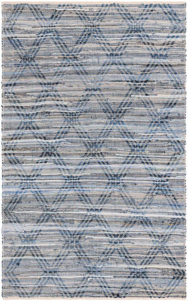 Denim blue 4' 1 x 6' 1 Chindi Cotton Rectangle Area Rug Interior Design Home Decor Carpet Mat for Sale at Rug Engine