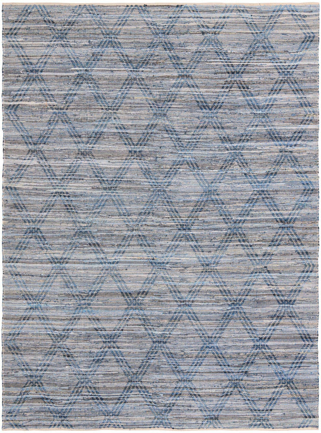 Denim blue 9' x 12' Chindi Cotton Rectangle Area Rug Interior Design Home Decor Carpet Mat for Sale at Rug Engine