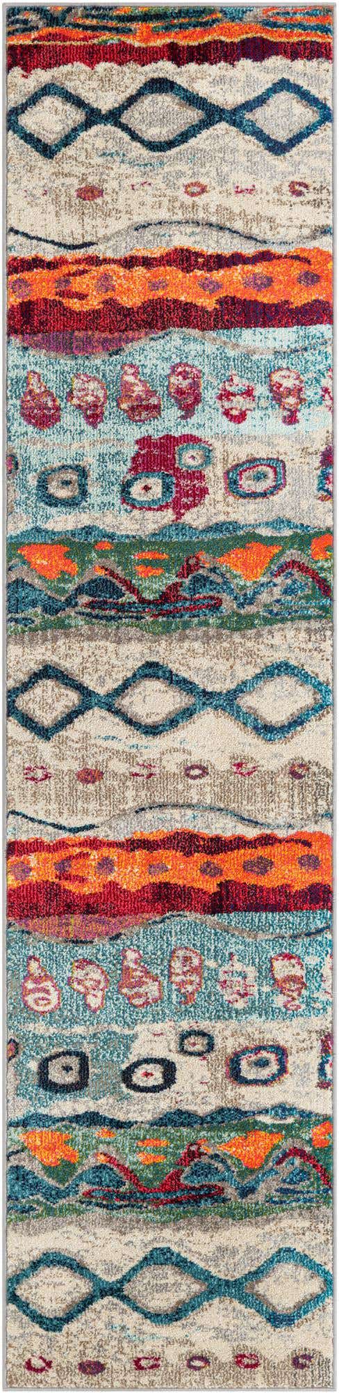 Multicolor 2' x 8' Vivid Runner Area Rug Colorful Modern Unique Indoor Easy Clean Durable Carpet Mat for Home Interior Design & Decor for Sale at Rug Engine