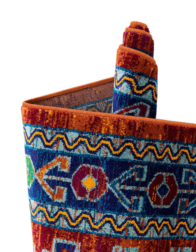 Rust Red Blue 2' x 3' 1 Calypso Rectangle Area Rug 100% Polypropylene With Cotton Backing Colorful Vivid Traditional Design Carpet for Living Office Dining Rooms for Sale at Rug Engine