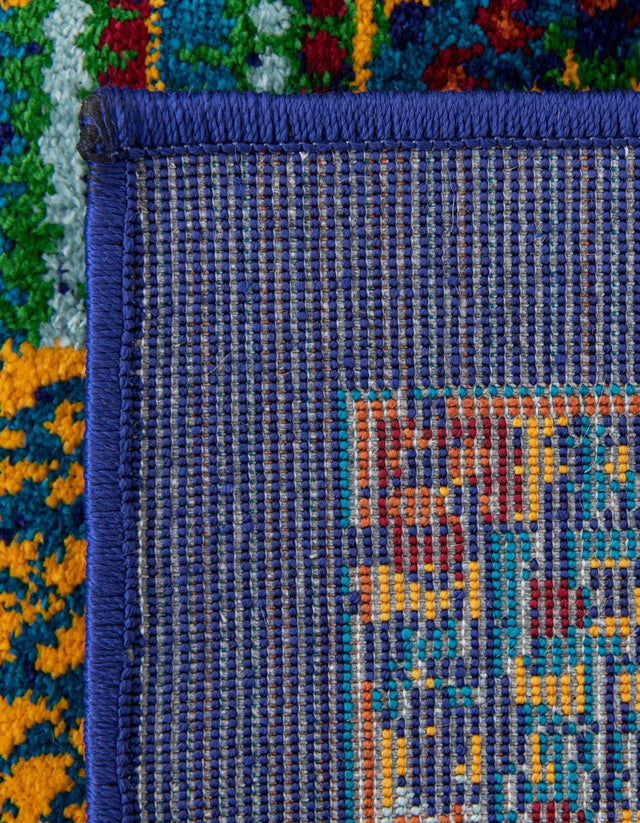 Navy Blue 9' x 12' Calypso Rectangle Area Rug 100% Polypropylene With Cotton Backing Colorful Vivid Traditional Design Carpet for Living Office Dining Rooms for Sale at Rug Engine