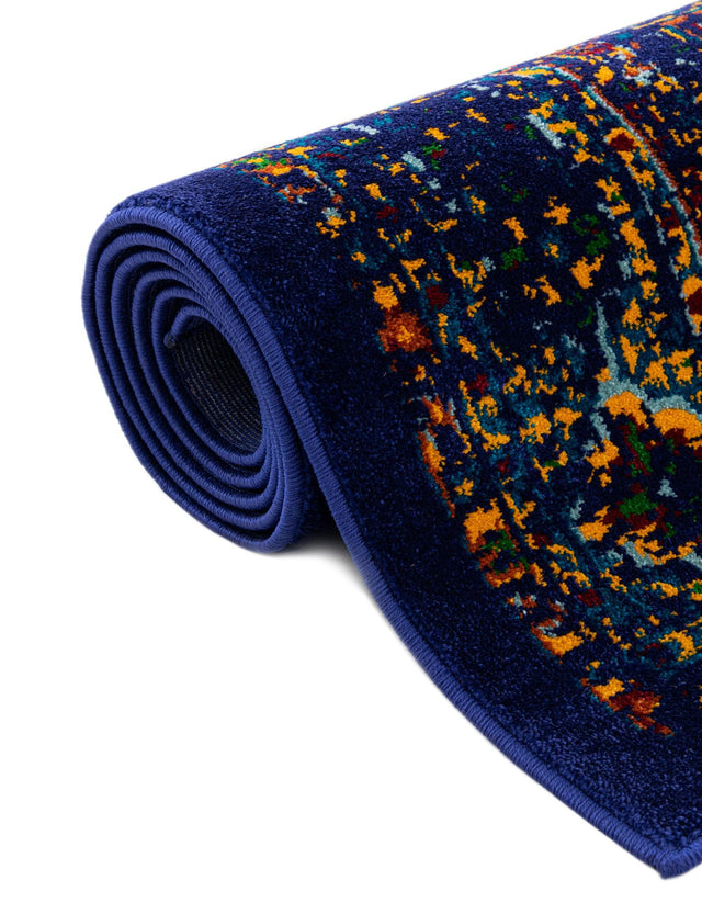 Navy Blue 5' 3 x 8' Calypso Rectangle Area Rug 100% Polypropylene With Cotton Backing Colorful Vivid Traditional Design Carpet for Living Office Dining Rooms for Sale at Rug Engine