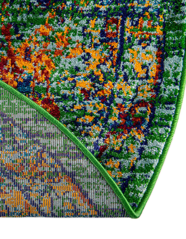 Green 4' 1 x 4' 1 Calypso Round Area Rug 100% Polypropylene With Cotton Backing Colorful Vivid Traditional Design Carpet for Living Office Dining Rooms for Sale at Rug Engine