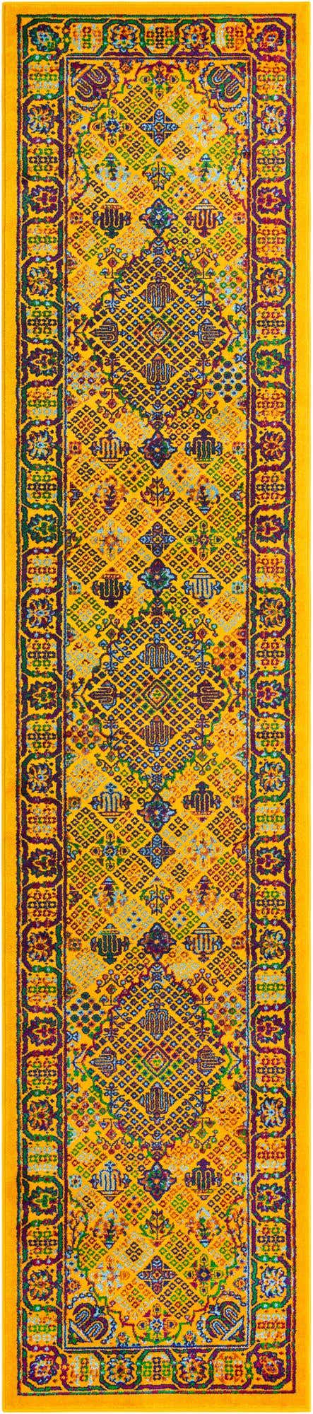 Multicolor 2' 7 x 12' Calypso Runner Area Rug 100% Polypropylene With Cotton Backing Colorful Vivid Traditional Design Carpet for Living Office Dining Rooms for Sale at Rug Engine