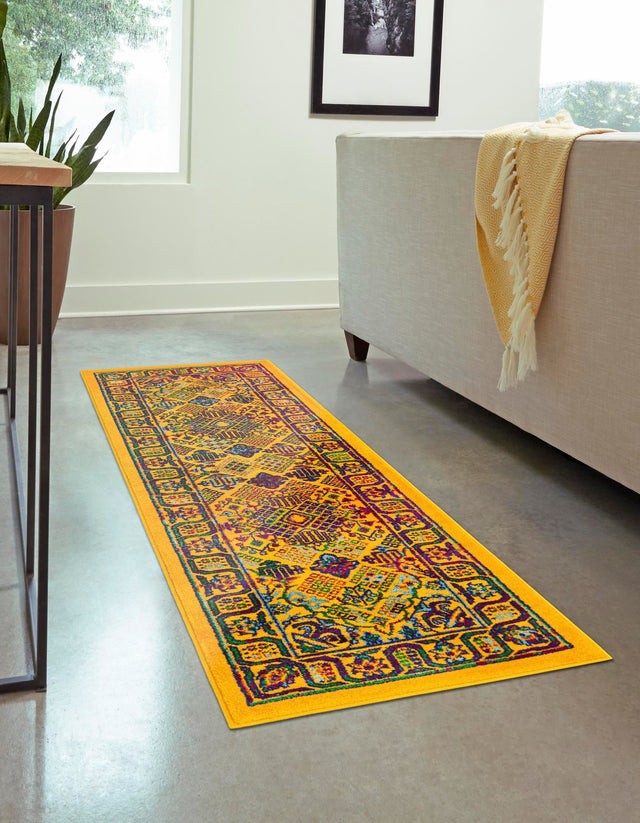 Multicolor 2' 7 x 12' Calypso Runner Area Rug 100% Polypropylene With Cotton Backing Colorful Vivid Traditional Design Carpet for Living Office Dining Rooms for Sale at Rug Engine