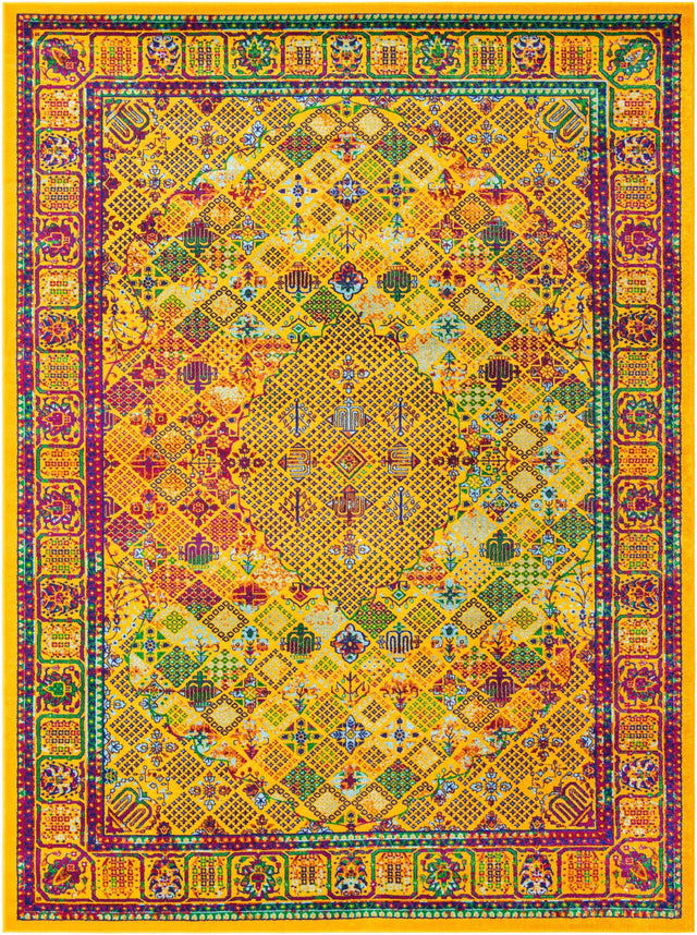 Multicolor 7' 10 x 10' Calypso Rectangle Area Rug 100% Polypropylene With Cotton Backing Colorful Vivid Traditional Design Carpet for Living Office Dining Rooms for Sale at Rug Engine