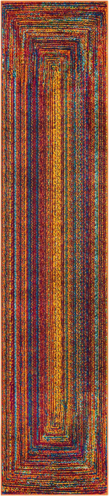 Multicolor 2' 7 x 12' Calypso Runner Area Rug 100% Polypropylene With Cotton Backing Colorful Vivid Traditional Design Carpet for Living Office Dining Rooms for Sale at Rug Engine