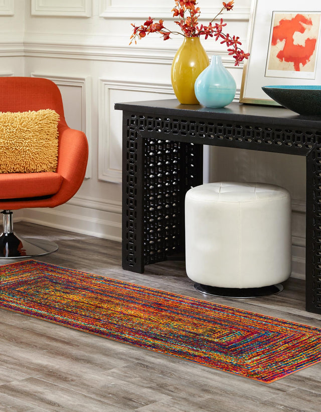 Multicolor 2' x 6' 1 Calypso Runner Area Rug 100% Polypropylene With Cotton Backing Colorful Vivid Traditional Design Carpet for Living Office Dining Rooms for Sale at Rug Engine
