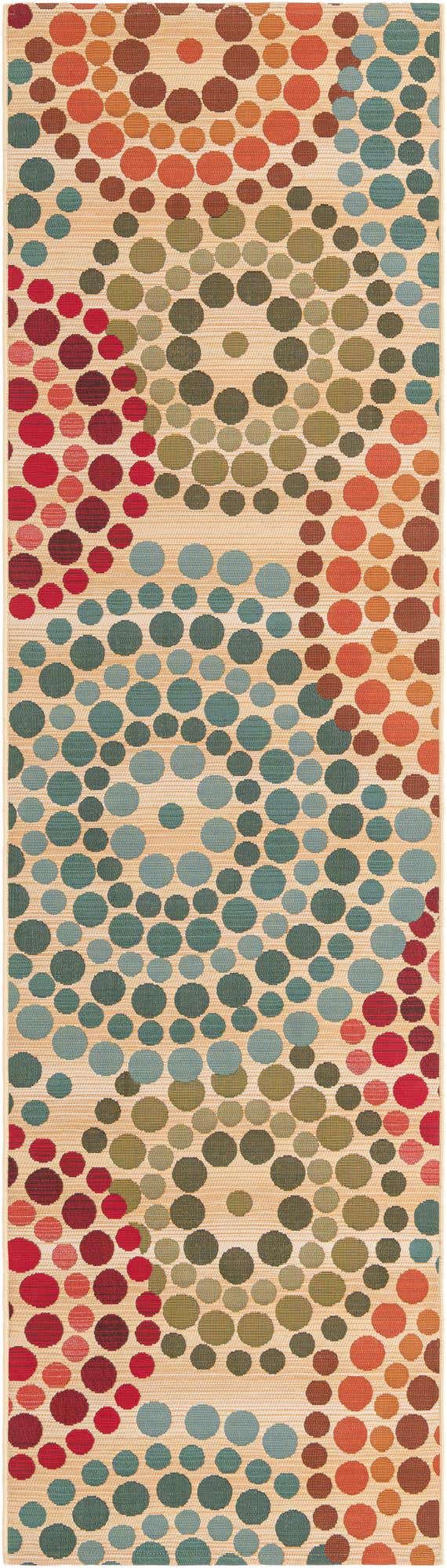 Beige 2' 7 x 10' Outdoor Modern Runner Area Rug Weather Resistant for Patio, Deck, Terrace, Balcony, Porch 100% Polypropylene Modern Outside Carpet for Sale at Rug Engine