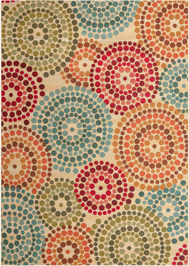 Beige 10' x 14' 1 Outdoor Modern Rectangle Area Rug Weather Resistant for Patio, Deck, Terrace, Balcony, Porch 100% Polypropylene Modern Outside Carpet for Sale at Rug Engine