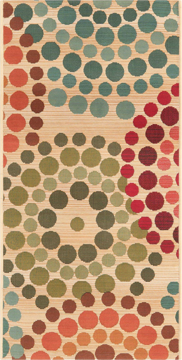 Beige 2' x 4' 1 Outdoor Modern Runner Area Rug Weather Resistant for Patio, Deck, Terrace, Balcony, Porch 100% Polypropylene Modern Outside Carpet for Sale at Rug Engine