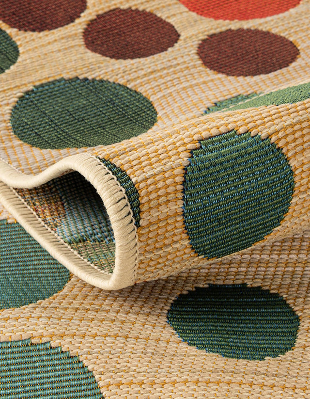Beige 4' 1 x 4' 1 Outdoor Modern Octagon Area Rug Weather Resistant for Patio, Deck, Terrace, Balcony, Porch 100% Polypropylene Modern Outside Carpet for Sale at Rug Engine