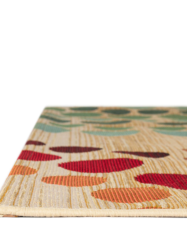 Beige 4' 1 x 4' 1 Outdoor Modern Octagon Area Rug Weather Resistant for Patio, Deck, Terrace, Balcony, Porch 100% Polypropylene Modern Outside Carpet for Sale at Rug Engine