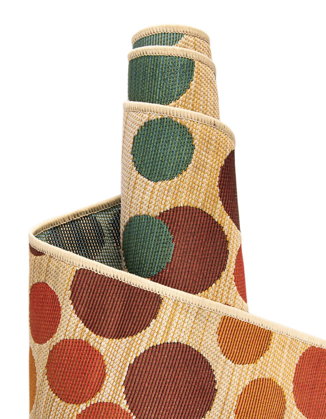 Beige 4' 1 x 4' 1 Outdoor Modern Octagon Area Rug Weather Resistant for Patio, Deck, Terrace, Balcony, Porch 100% Polypropylene Modern Outside Carpet for Sale at Rug Engine