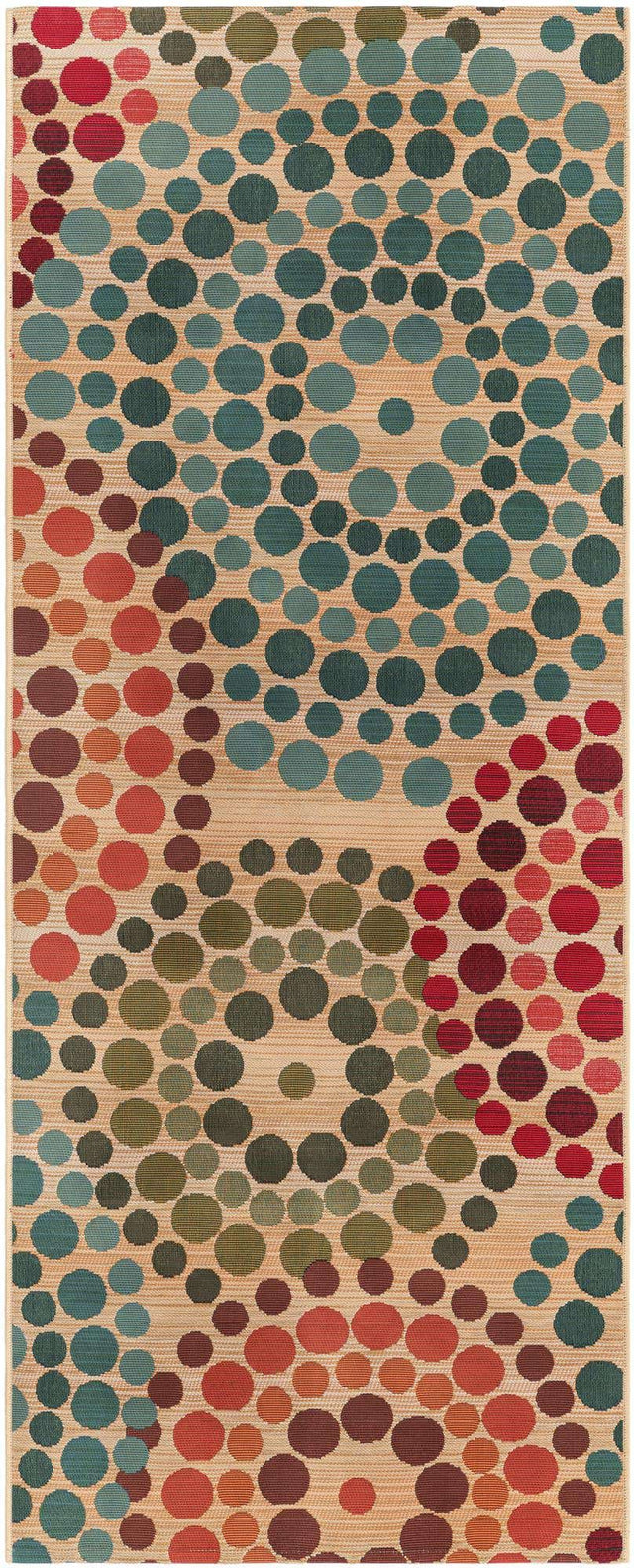 Beige 2' 7 x 7' 1 Outdoor Modern Runner Area Rug Weather Resistant for Patio, Deck, Terrace, Balcony, Porch 100% Polypropylene Modern Outside Carpet for Sale at Rug Engine