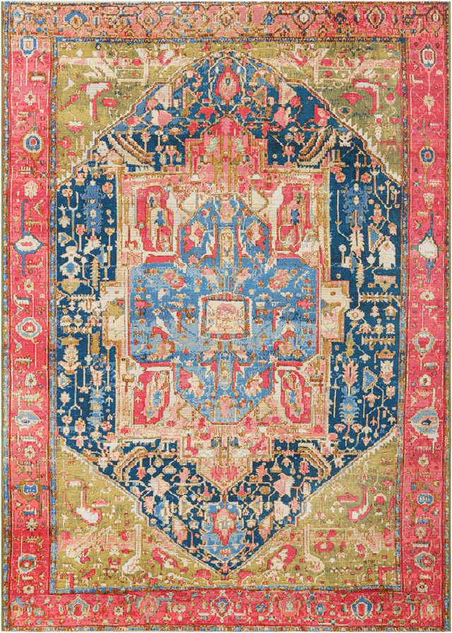 Multicolor 6' 1 x 9' Outdoor Traditional Rectangle Area Rug Weather Resistant for Patio, Deck, Terrace, Balcony, Porch Classical Design Outside Carpet for Sale at Rug Engine